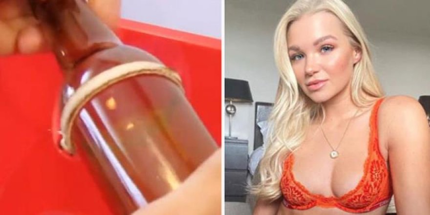 Şişeyi iple bağlayıp yaktılar, sonrası facia!