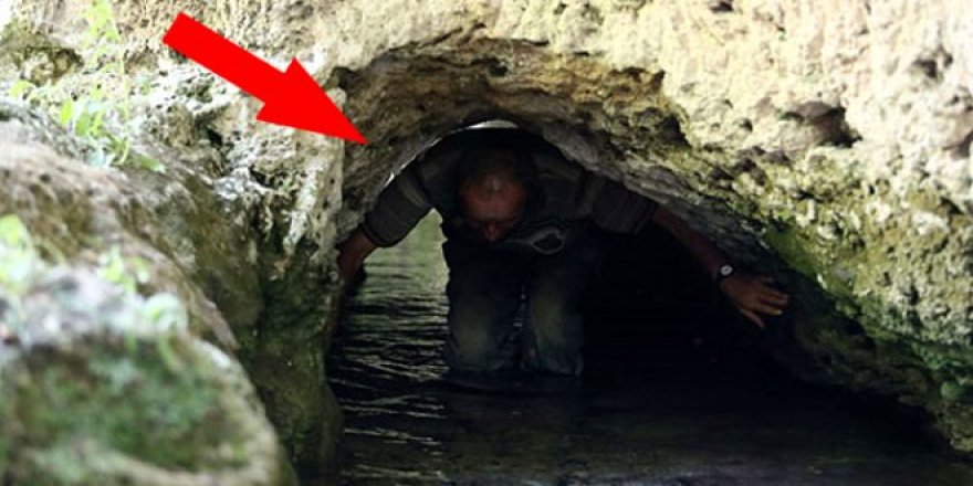 Su akan tünelde şifa bulmak için iki büklüm oluyorlar