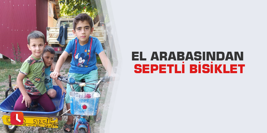 El arabasından sepetli bisiklet