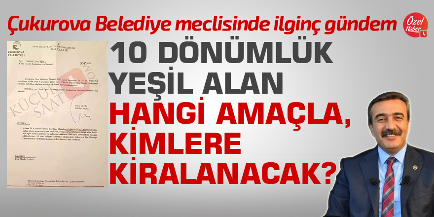 10 dönümlük yeşil alan hangi amaçla, kimlere kiralanacak?