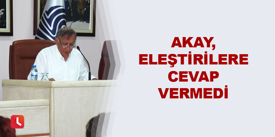 Akay, eleştirilere cevap vermedi