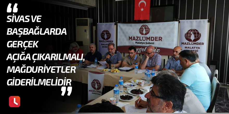 MAZLUMDER'den Madımak ve Başbağlar açıklaması