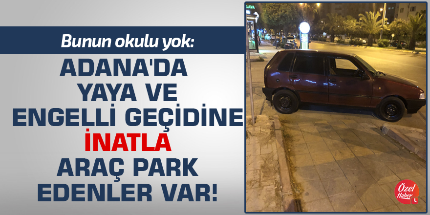 Bunun okulu yok: Adana'da yaya ve engelli geçidine inatla araç park edenler var!