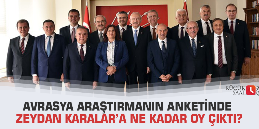 Avrasya araştırmanın anketinde Zeydan Karalar’a ne kadar oy çıktı?