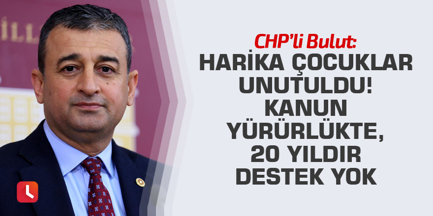 CHP’li Bulut: Harika Çocuklar Unutuldu! Kanun yürürlükte, 20 yıldır destek yok