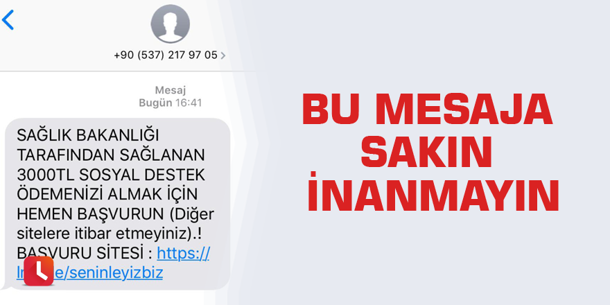 Bu mesaja sakın inanmayın