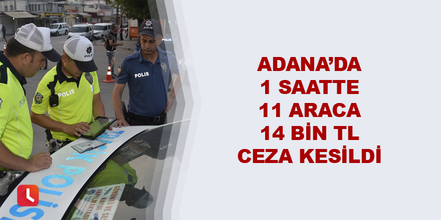 Adana’da 1 saatte 11 araca 14 bin TL ceza kesildi