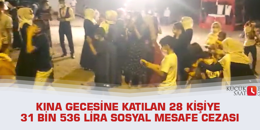 Kına gecesine katılan 28 kişiye 31 bin 536 lira sosyal mesafe cezası