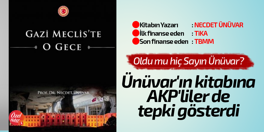 Ünüvar'ın kitabına AKP'liler de tepki gösterdi