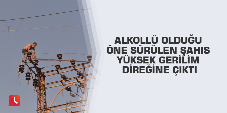 Alkollü olduğu öne sürülen şahıs yüksek gerilim direğine çıktı