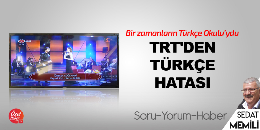 TRT'den Türkçe hatası