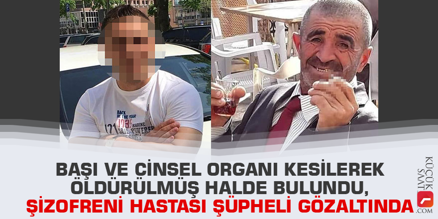 Başı ve cinsel organı kesilerek öldürülmüş halde bulundu, şizofreni hastası şüpheli gözaltında