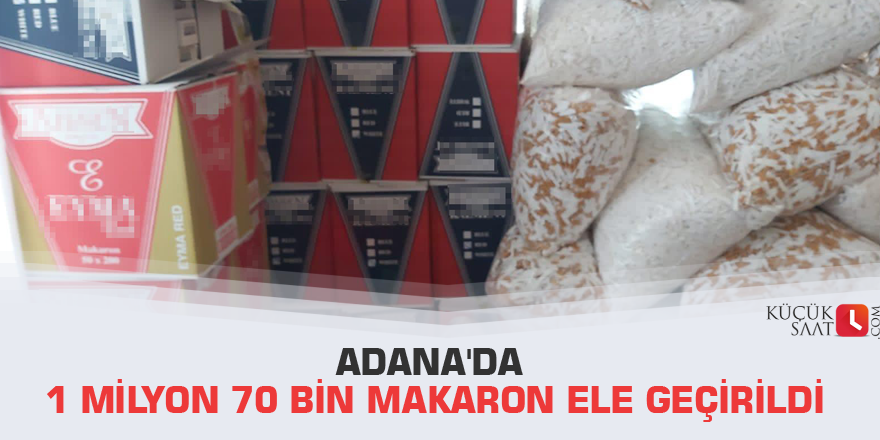 Adana'da 1 milyon 70 bin makaron ele geçirildi