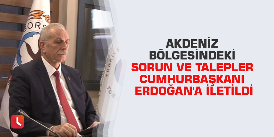 Akdeniz Bölgesindeki sorun ve talepler Cumhurbaşkanı Erdoğan'a iletildi