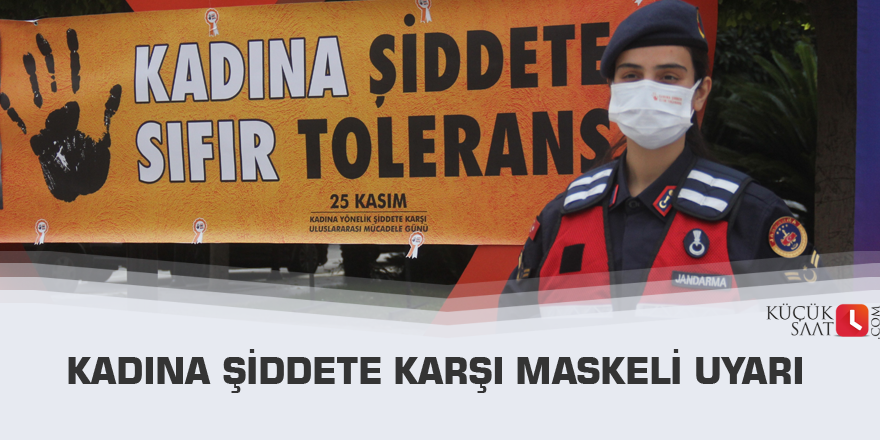 Kadına şiddete karşı maskeli uyarı