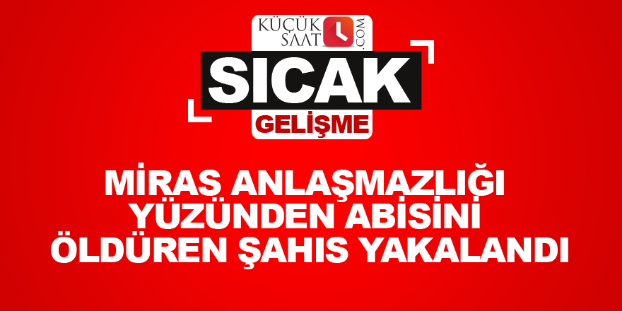 Miras anlaşmazlığı yüzünden abisini öldüren şahıs yakalandı