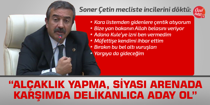Soner Çetin: Alçaklık yapma, siyasi arenada karşımda delikanlıca aday ol