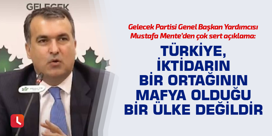 Mente: Türkiye, iktidarın bir ortağının mafya olduğu bir ülke değildir