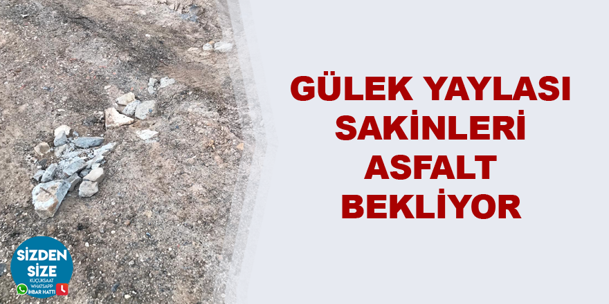 Gülek Yaylası sakinleri asfalt bekliyor