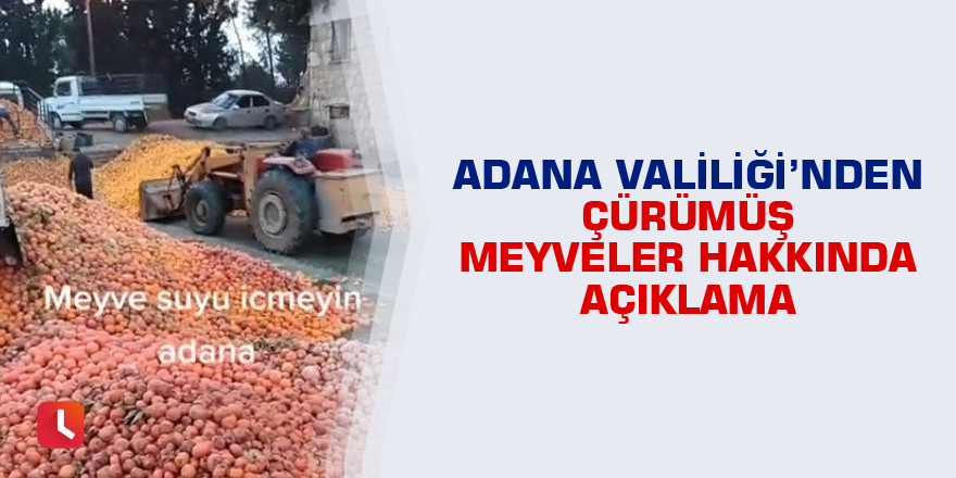 Adana Valiliği'nden çürümüş meyveler hakkında açıklama