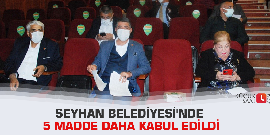 Seyhan Belediyesi'nde 5 madde daha kabul edildi