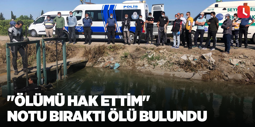 "Ölümü hak ettim" notu bıraktı ölü bulundu