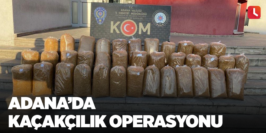 Adana’da kaçakçılık operasyonu