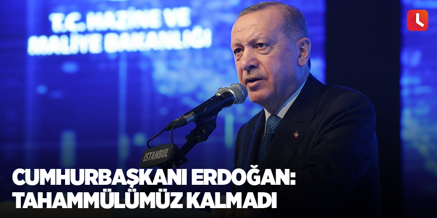 Cumhurbaşkanı Erdoğan: Tahammülümüz kalmadı