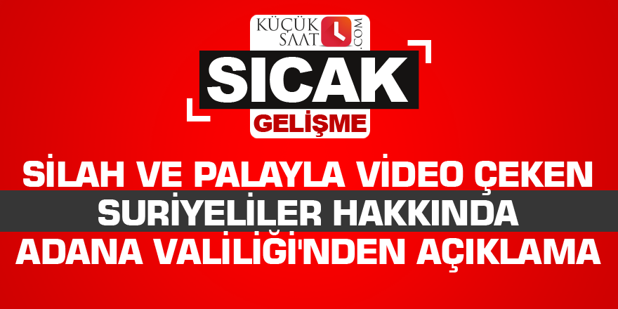 Silah ve palayla video çeken Suriyeliler hakkında Adana Valiliği'nden açıklama