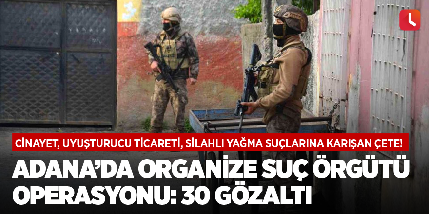 Adana’da organize suç örgütü operasyonu: 30 gözaltı