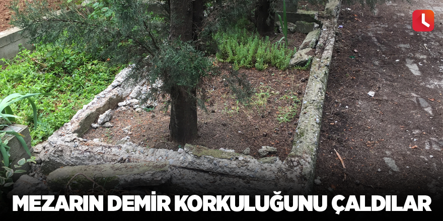 Mezarın demir korkuluğunu çaldılar