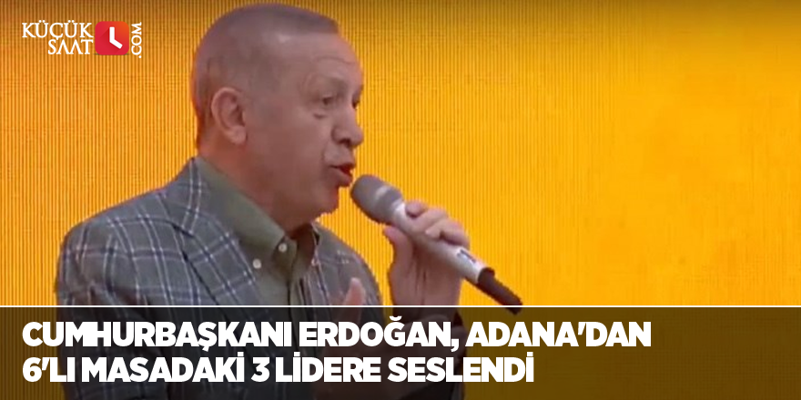 Cumhurbaşkanı Erdoğan, Adana'dan 6'lı masadaki 3 lidere seslendi