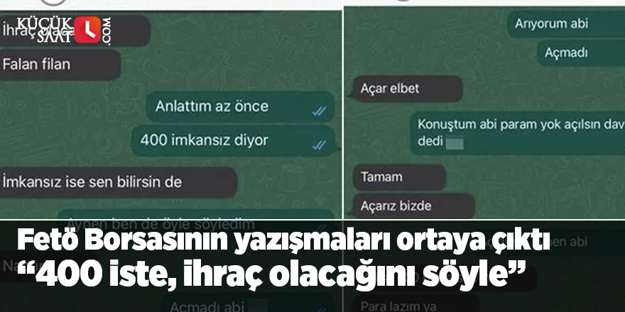Adana’da Fetö Borsasının yazışmaları ortaya çıktı “400 iste,ihraç olacağını söyle”