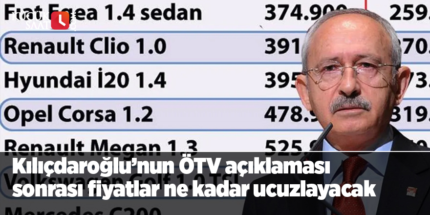 Kılıçdaroğlu'ndan ÖTV açıklaması sonrası fiyatlar ne kadar ucuzlayacak
