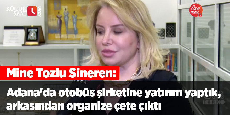 Mine Tozlu Sineren: Adana'da otobüs şirketine yatırım yaptık, şirketin arkasından organize çete çıktı