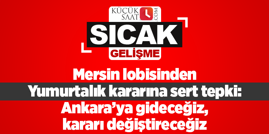 Mersin lobisinden Yumurtalık kararına sert tepki: Ankara’ya gideceğiz, kararı değiştireceğiz