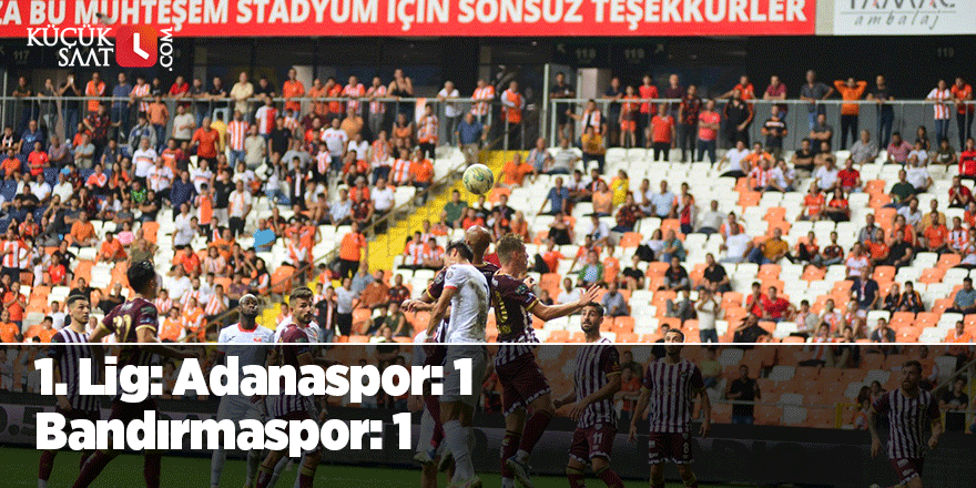1. Lig: Adanaspor: 1 - Bandırmaspor: 1