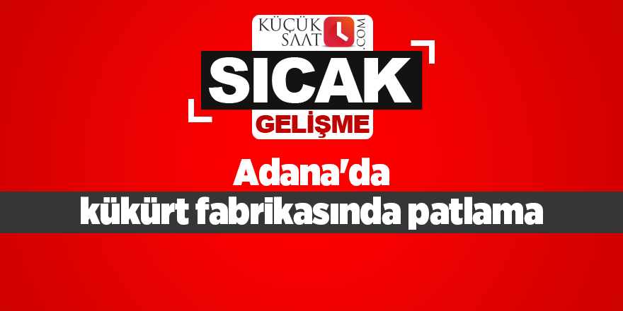 Adana'da kükürt fabrikasında patlama