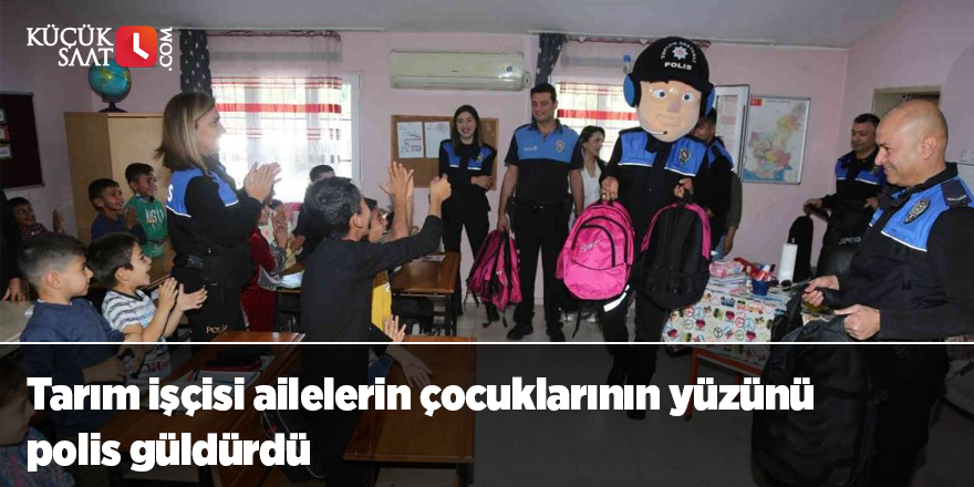 Tarım işçisi ailelerin çocuklarının yüzünü polis güldürdü