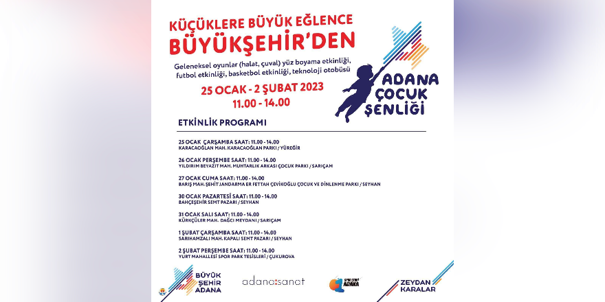 "Adana Çocuk Şenliği" yarın başlıyor