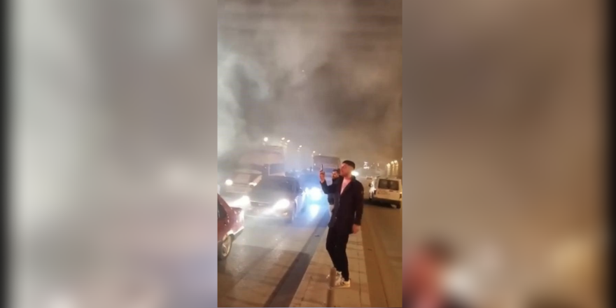 Asker uğurlamada yol kapattılar