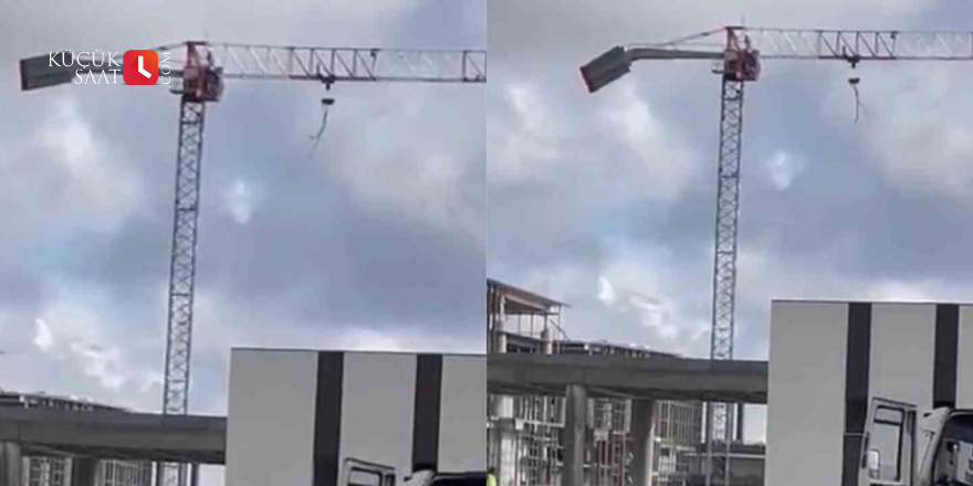 Depremde kule vinçin ağırlığı işte böyle çöktü