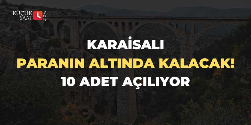 Karaisalı paranın altında kalacak! 10 adet açılıyor