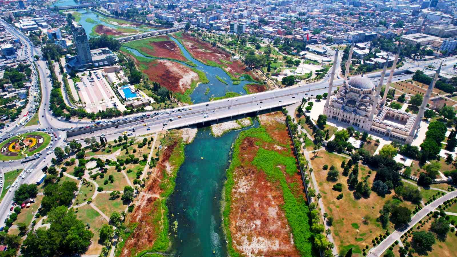 Köprü çalışması nedeniyle Seyhan Nehri’ni kaplayan yosunlar insan boyunu geçti, kötü koku kenti kapladı