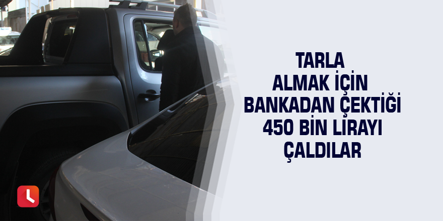 Tarla almak için bankadan çektiği 450 bin lirayı çaldılar