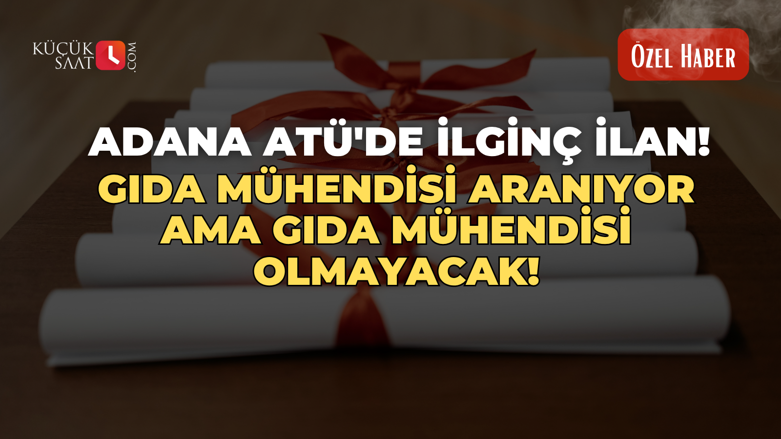 Adana ATÜ'de ilginç ilan! Gıda Mühendisi aranıyor ama Gıda Mühendisi olmayacak!