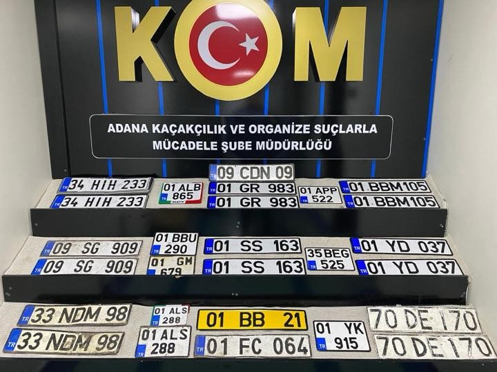 Adana'da 27 sahte plaka ele geçirildi
