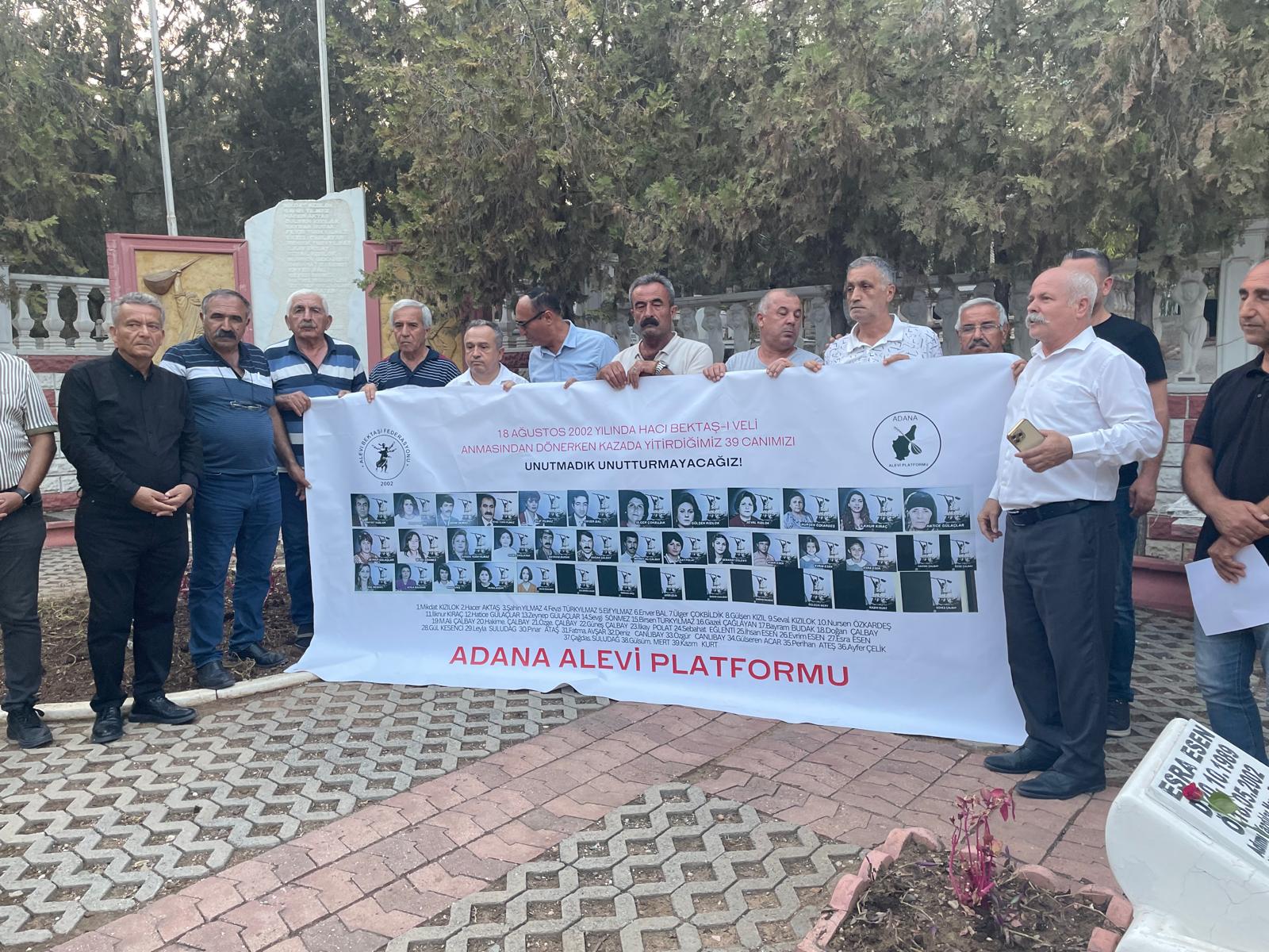 Adana Alevi Platformu, kazada hayatını kaybeden 39 canı andı