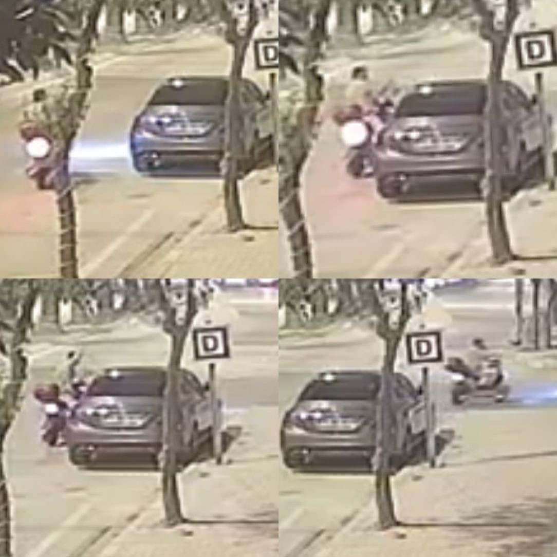 O anlar kamerada: Park halindeki araca saldırdı polisi görünce kaçtı