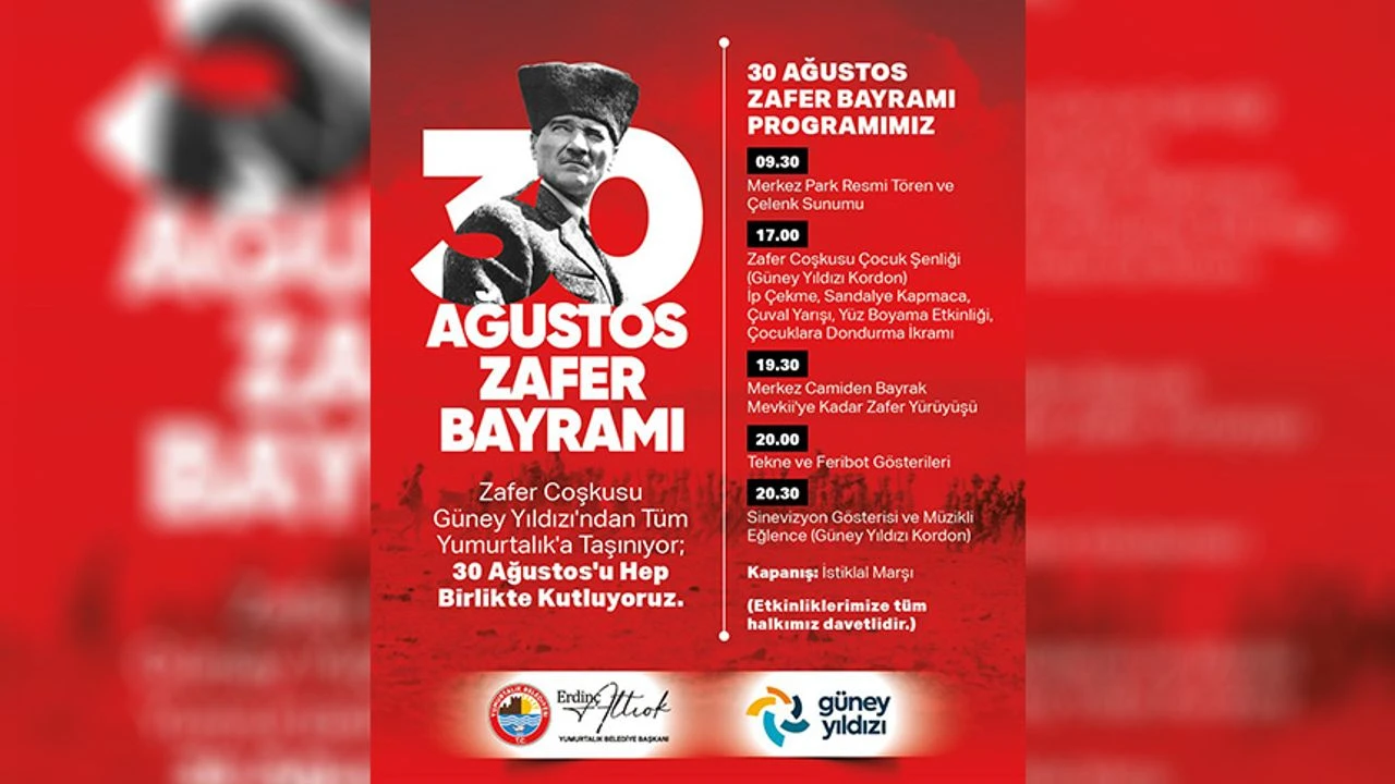 Yumurtalık Belediye Başkanı Erdinç Altıok, 30 Ağustos Zafer Bayramı'nda tüm hemşehrilerini Yumurtalık'a davet etti